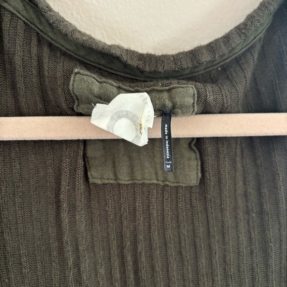 Anthropologie Akemi + Kin Olive Green Ribbed Long Cardigan Size Small Pockets - Picture 4 of 5